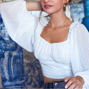 SHEIN White Sheer Crop Top